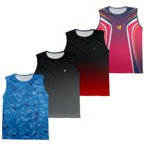 Kit 4 Regata Masculina Camisa Fitness Academia Musculação Treino funcional Dry Esportiva