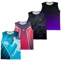 Kit 4 Regata Masculina Camisa Fitness Academia Musculação Treino funcional Dry Esportiva