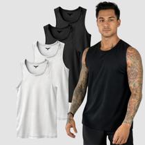 Kit 4 Regata Masculina Camisetas de Treino Academia Básica Lisa 100% Algodão