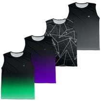Kit 4 Regata Masculina Fitness Esportiva Treino Musculação Dry Slim Leve e confortável