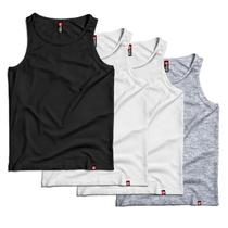 Kit 4 Regatas Básicas em Algodão Masculino