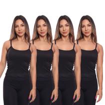 Kit 4 Regatas de Alcinha Canelada Feminina Lisa Blusa Blusinha Básica Treino Academia Kit 4 Regatas de Alcinha Canelada Feminina Lisa Blusa Blusinha Básica Treino Academia