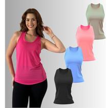 Kit 4 Regatas Dry Fit Treino Tapa Bumbum Cavada Uv Fitness