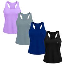 Kit 4 Regatas Dryfit Feminina Sandrini Esportiva Fitness