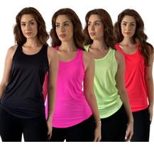 Kit 4 Regatas Femininas Dry Fit Academia Fitness Premium Uv