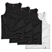 Kit 4 Regatas Masculinas 100% Algodão Premium
