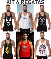 Kit 4 Regatas Masculinas Cavada -atacado Academia Sortidas Kit 4 Regatas Masculinas Cavada -atacado Academia Sortidas