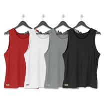 Kit 4 Regatas Masculinas de Qualidade em Algodão Kit 4 Regatas Masculinas de Qualidade em Algodão