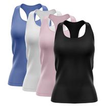 Kit 4 Regatas Nadador Feminina Blusa Dry Academia Camiseta Camisa Treino