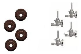 Kit 4 Registro Ramal Rosca Fischer+4 Borrachas De Vedação