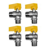 Kit 4 Registro Válvula Esférica 90 Rm X Rm 1/2'' Pex Gás