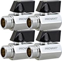 Kit 4 Registros Válvula Esfera Macho X Fêmea 1/2 Passagem Plena