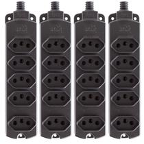 Kit 4 Régua 5 Tomadas Múltipla Extensão plug 10a 20a 3P