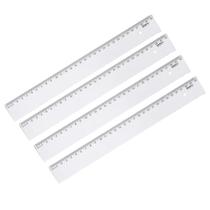Kit 4 Régua escolar transparente 30cm Maxcril New Line nova Kit 4 Régua escolar transparente 30cm Maxcril New Line nova