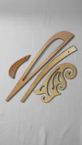 Kit 4 Réguas Corte Costura MDF Marrom Kit 4 Réguas Corte Costura MDF Marrom