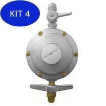 Kit 4 Regulador Pressão Gás Aliança 506/18 5 Kg/H Cinza 2º