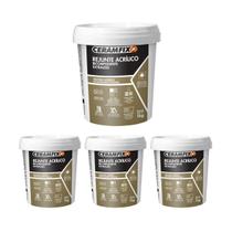 Kit 4 Rejunte Acríl Bicomp Extraliso Marrom Cafe Ceramfix