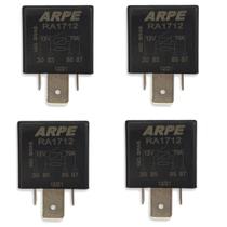 Kit 4 Rele Auxiliar RA-1712 4 Pinos 12v 70a Amperes Linha Ford