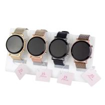 Kit 4 Relógios Feminino Led Dourado Original Digital Pulseira Silicone Garantia