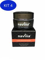 Kit 4 Removedor De Cola De Cílios Navina Em Gel 5Gr