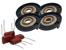 Kit 4 Reparos Super Tweeter St 400 Fenolicos com 4 capacitor