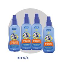 Kit 4 Repelentes Spray Infantil Kids Mosquitos Baruel 100ml