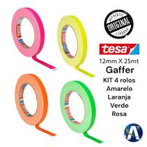 KIT 4 rls Fita Tecido Gaffer Tape Tesa 12mmX25m Fluorescente KIT 4 rls Fita Tecido Gaffer Tape Tesa 12mmX25m Fluorescente