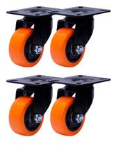 Kit 4 Roda Giratória Com Placa Preta 6239 Até 70kg Colson Kit 4 Roda Giratória Com Placa Preta 6239 Até 70kg Colson