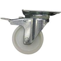 Kit 4 Roda Rodízio Giratório Com Base 4" Carga Max 90kg + Freio