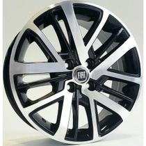 Kit 4 Rodas 15x6 4x98 Strada Volcano Preta Diamantada Krmai S27