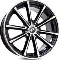 Kit 4 Rodas 17X7 4X108 Eclipse Preta Diamantada Krmai K63