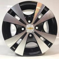 Kit 4 Rodas Aro 14 4x108 Trevo Preta Diamantada Krmai R39