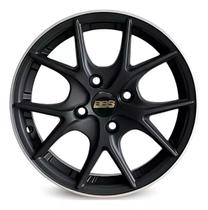 Kit 4 Rodas Aro 15 4x100 Bbs Ci-r M28 Krmai Preto fosco