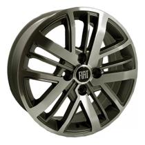 Kit 4 Rodas Aro 15 Fiat Strada 4X98 Grafite Diamant Krmai S27