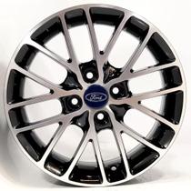 Kit 4 Rodas Aro 15 Ford Ka New Fiesta Ecosport 4x108 Cor Preta Diamantada Kit 4 Rodas Aro 15 Ford Ka New Fiesta Ecosport 4x108 Cor Preta Diamantada