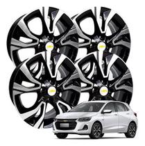 kit 4 Rodas aro 15 ONIX 2025 Preta diamantada