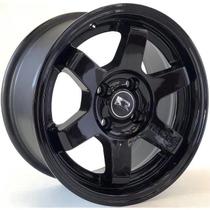Kit 4 Rodas Aro 15x7,5 4x100 Preta Krmai K57