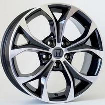 Kit 4 Rodas Aro 17x7 5x114 Honda Civic Preta Diamantada Krmai R29