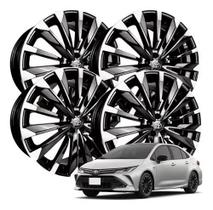 kit 4 Rodas aro 18 Corolla GRS 2025 Preta Borda diamantada