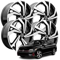 kit 4 Rodas aro 18 Jetta Gli 2025 Preta diamantada