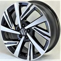 Kit 4 Rodas Aro 18x7 5x114 Virtus 2023 Preta Diamantada Krmai S46