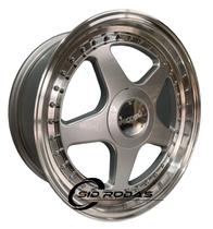 Kit 4 Rodas Aro 18x8 Rodera Roc 5x100 D.Prata Et32