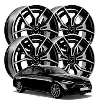 kit 4 Rodas aro 19 Mercedes C300 Preta Diamantada 5x112 kit 4 Rodas aro 19 Mercedes C300 Preta Diamantada 5x112