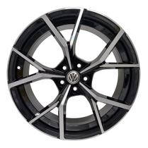 Kit 4 Rodas Aro 20x8 5x112 Golf Preta Diamantada Krmai K73