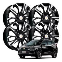 kit 4 rodas da Tracker aro 16 preta diamantada