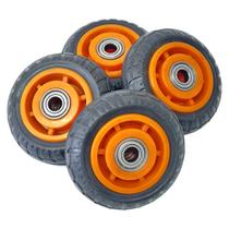 Kit 4 Rodas De Borracha Maciça 5 Polegadas Rodizio Para Patinete Elétrico