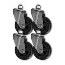 Kit 4 Rodas p/ Móveis 3 Pol BP s Freio c Parafuso Giratório