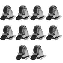 Kit 4 Rodas Parafuso Giratório c Trava p Móveis 3Pol BP 60Kg