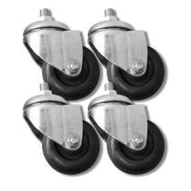 Kit 4 Rodas Pfuso Girat. s Trava p Móveis 3Pol Borracha 75Kg