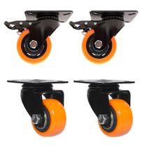 Kit 4 Rodas Rodinhas Giratórias Reforçada 40mm 1,5 Pol Com Trava